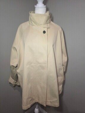 NWT Beige Short Trench-style, Stand Collar, Jacket, L/XL